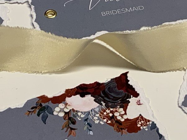 Frayed edge silk ribbon