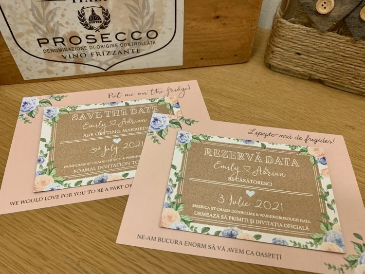 Bilingual wedding stationery